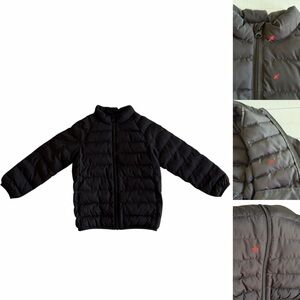 wonder nation Kids Black Puffer Zip Up Jacket with Pockets Boys 5T